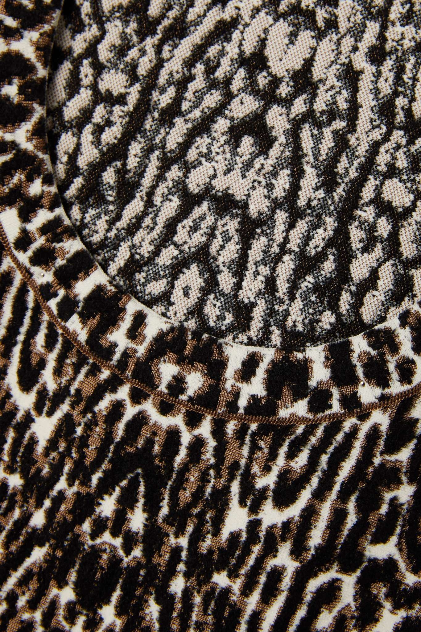 Leopard jacquard-knit mini dress - 4