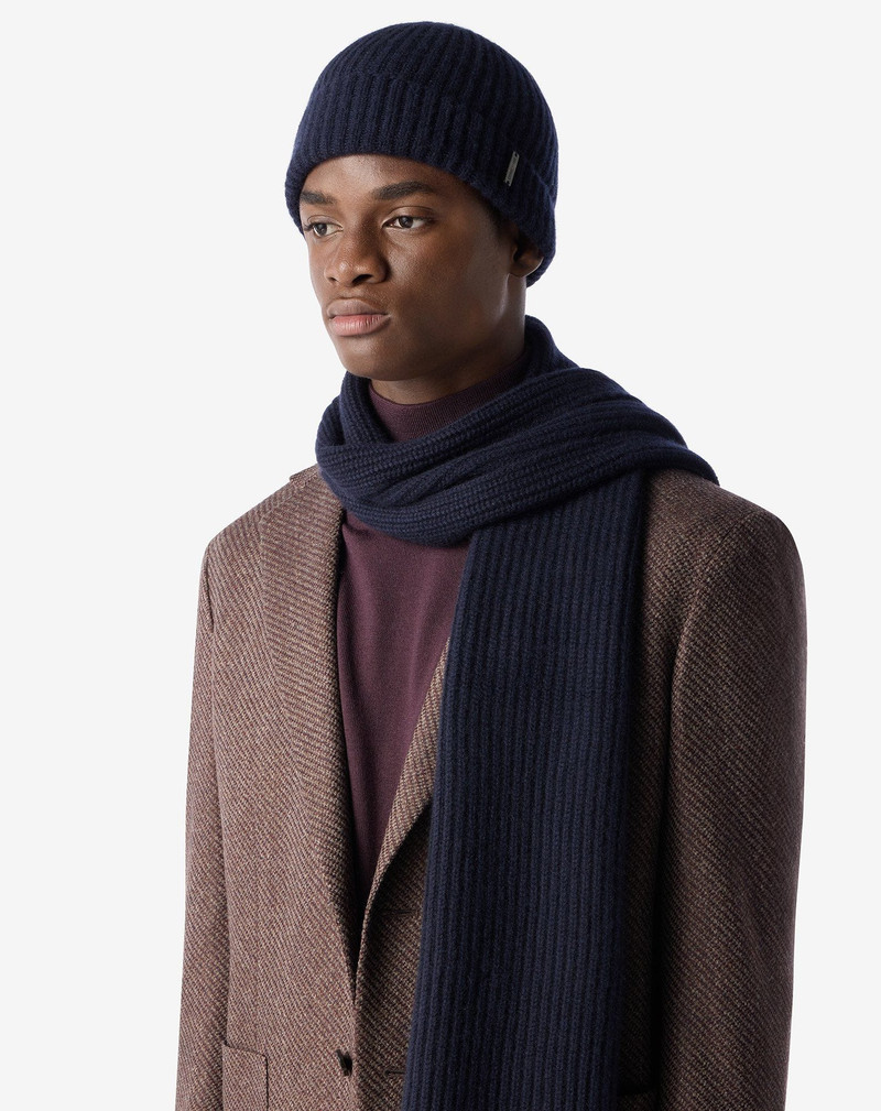 CORNELIANI Navy blue Sublime Cashmere beanie outlook