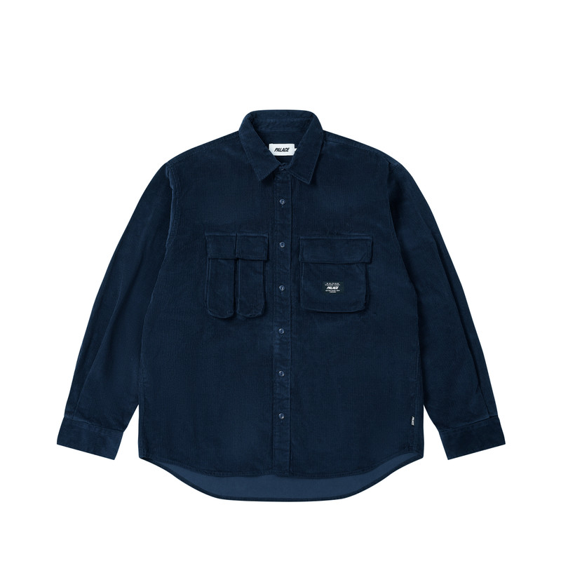DOUBLE POCKET CORD OVERSHIRT NAVY 1