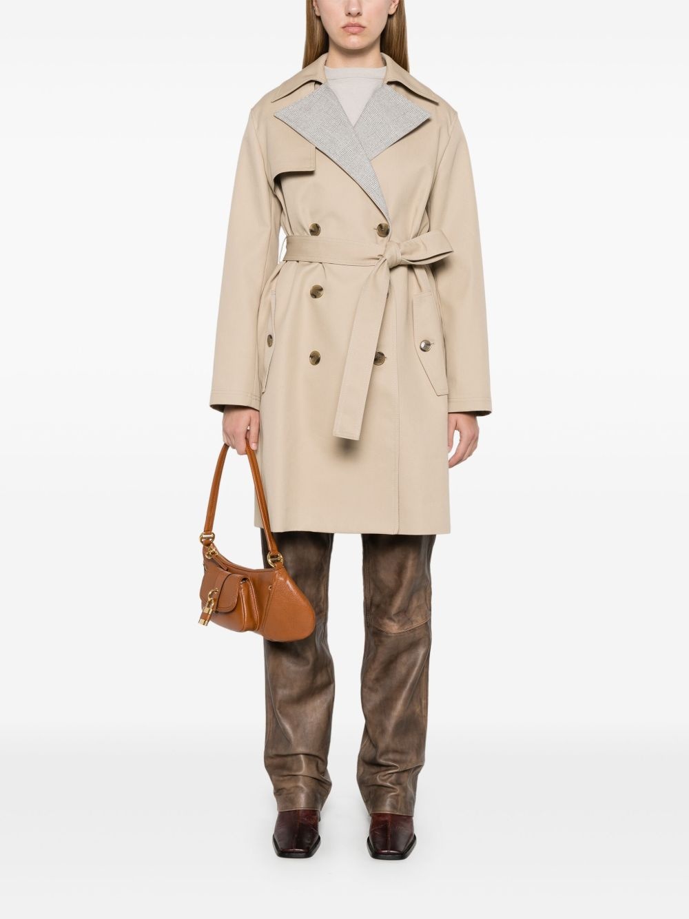 Prince of Wales check trench coat - 2