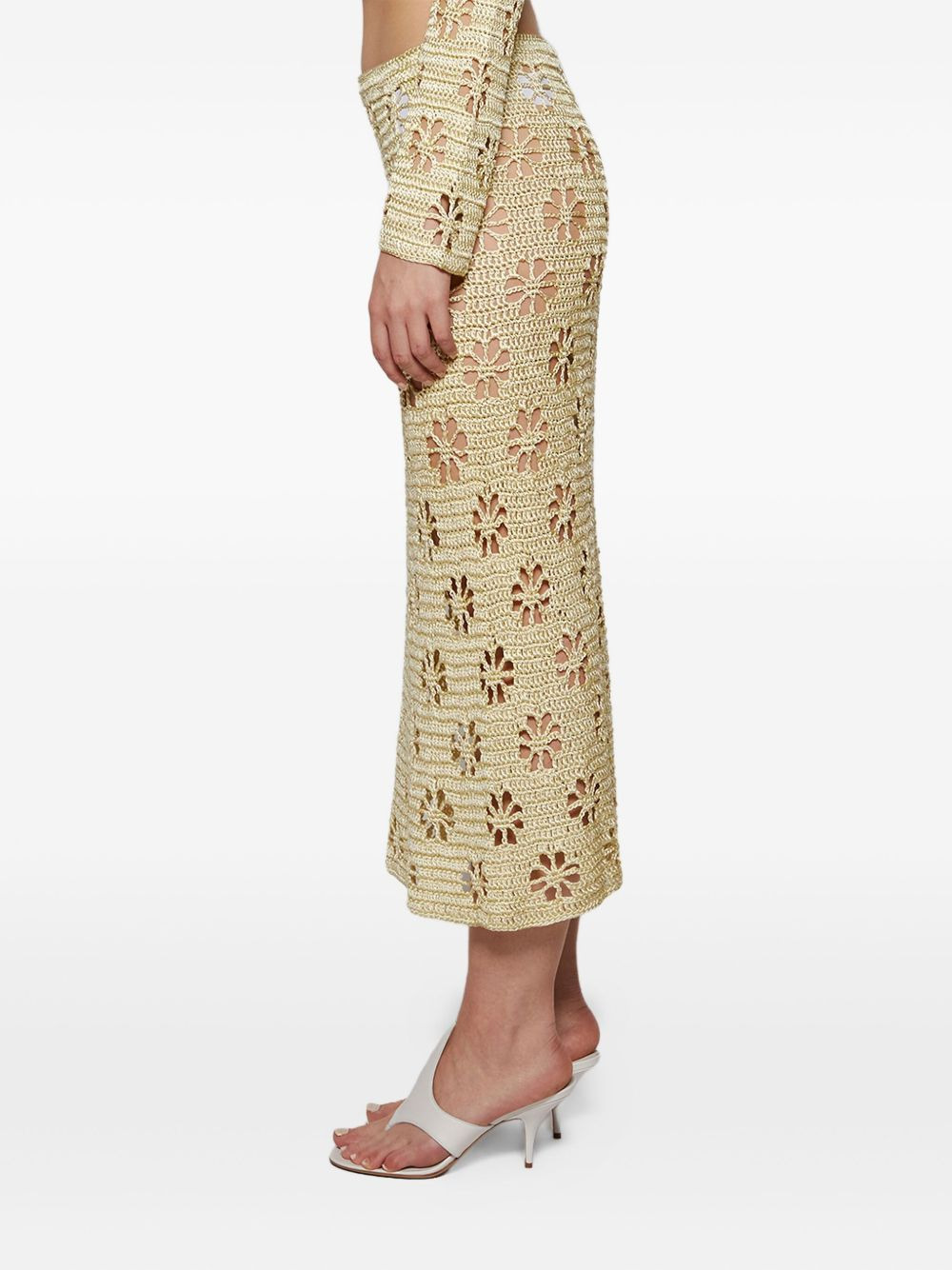floral crochet maxi skirt - 3