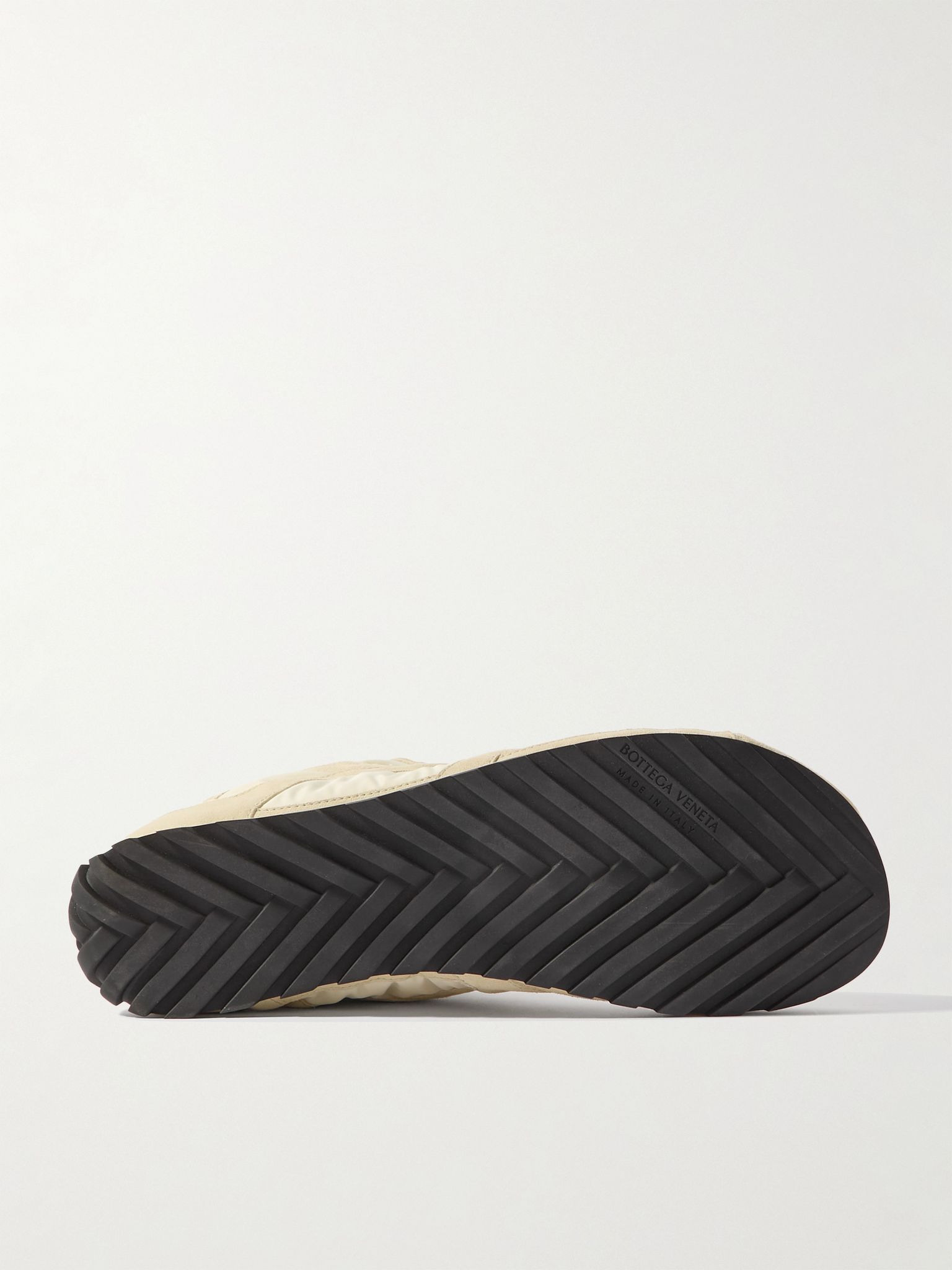 Orbit Leather and Shell-Trimmed Suede Sneakers Neutral - 3