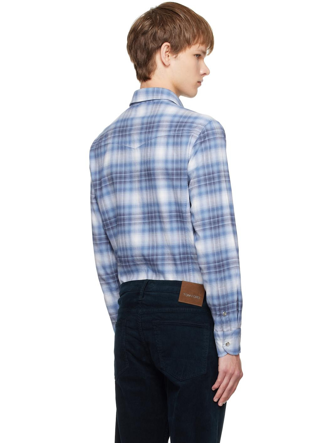 Blue Check Western Shirt - 3