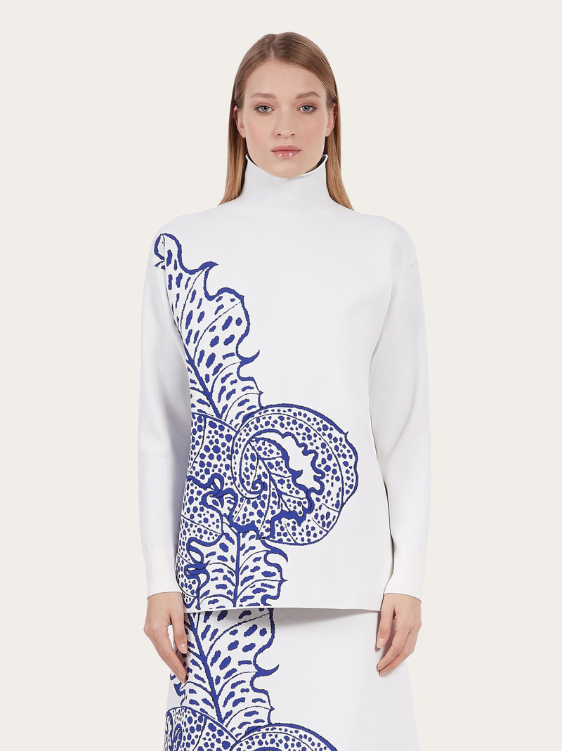 FERRAGAMO Viscose jacquard sweater outlook