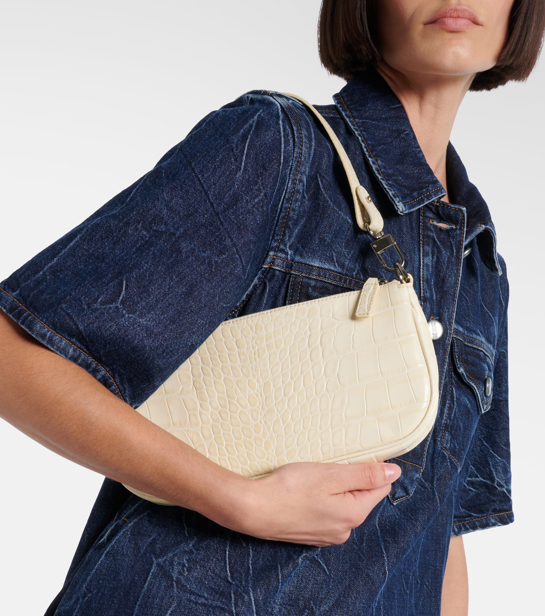 Rachel croc-effect leather shoulder bag - 2