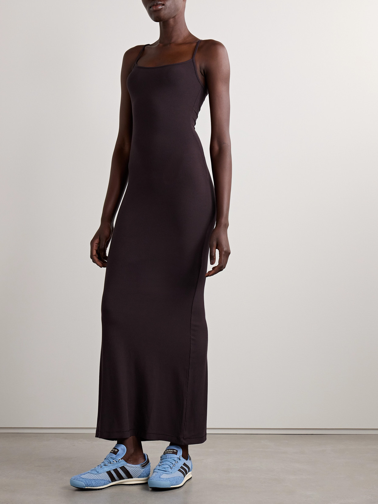 Soft Lounge Ribbed Long Stretch-modal Slip Dress - 4