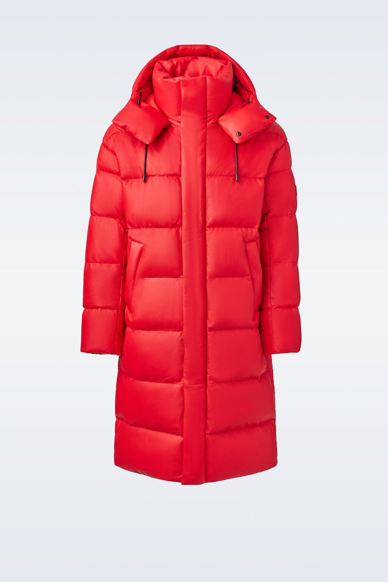 HILTON 2-in-1 (R) leather down parka with removable hood 1