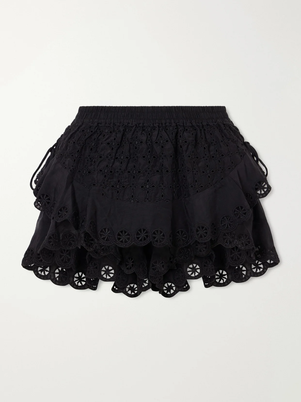 Embroidered Cotton And Silk-blend Shorts - 1
