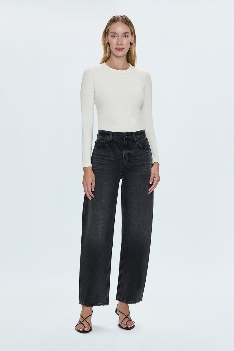 WES HIGH RISE BARREL JEAN - CAVIAR 1