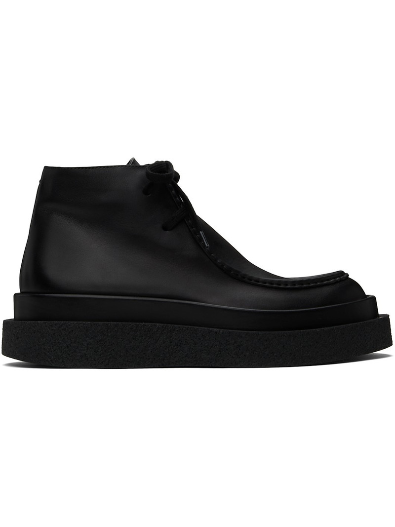 Black Low Lace-Up Boots 1