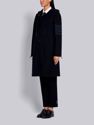 Thom Browne Navy Double Face Cotton Twill Hooded Tonal 4-Bar Parka outlook