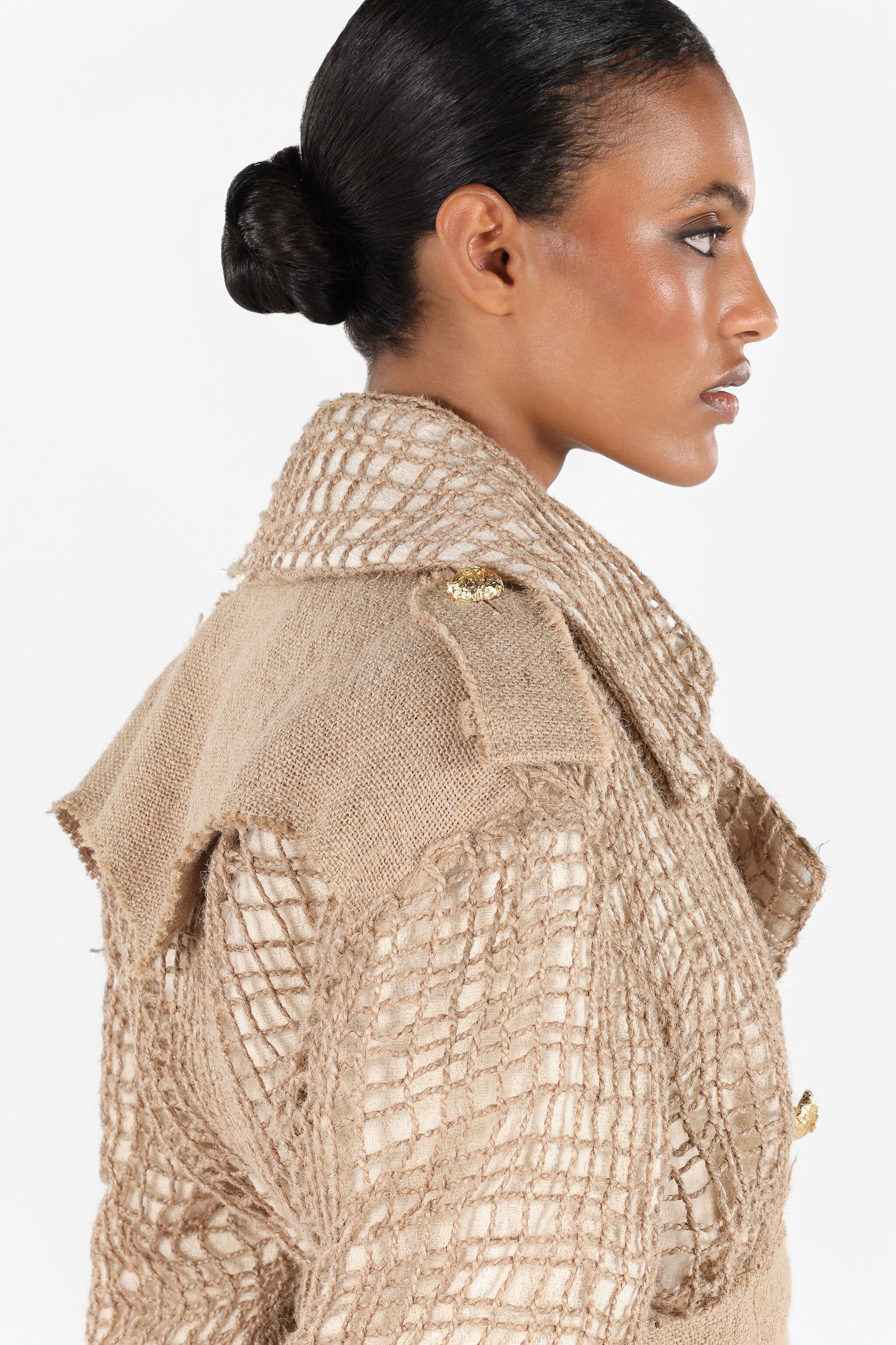 Grid Trench Coat with belt - 7