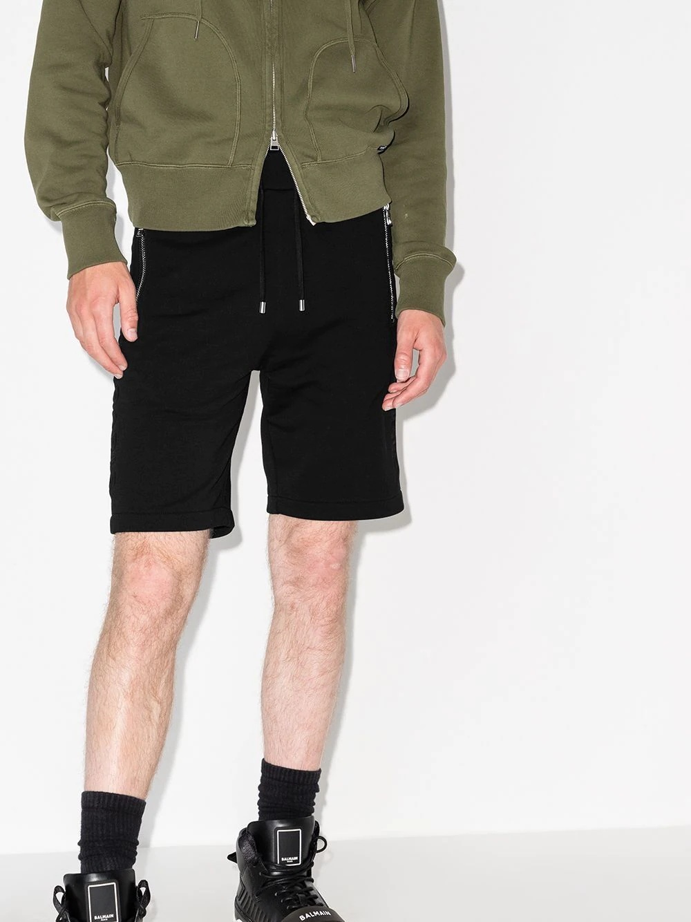 logo-embossed track shorts - 2