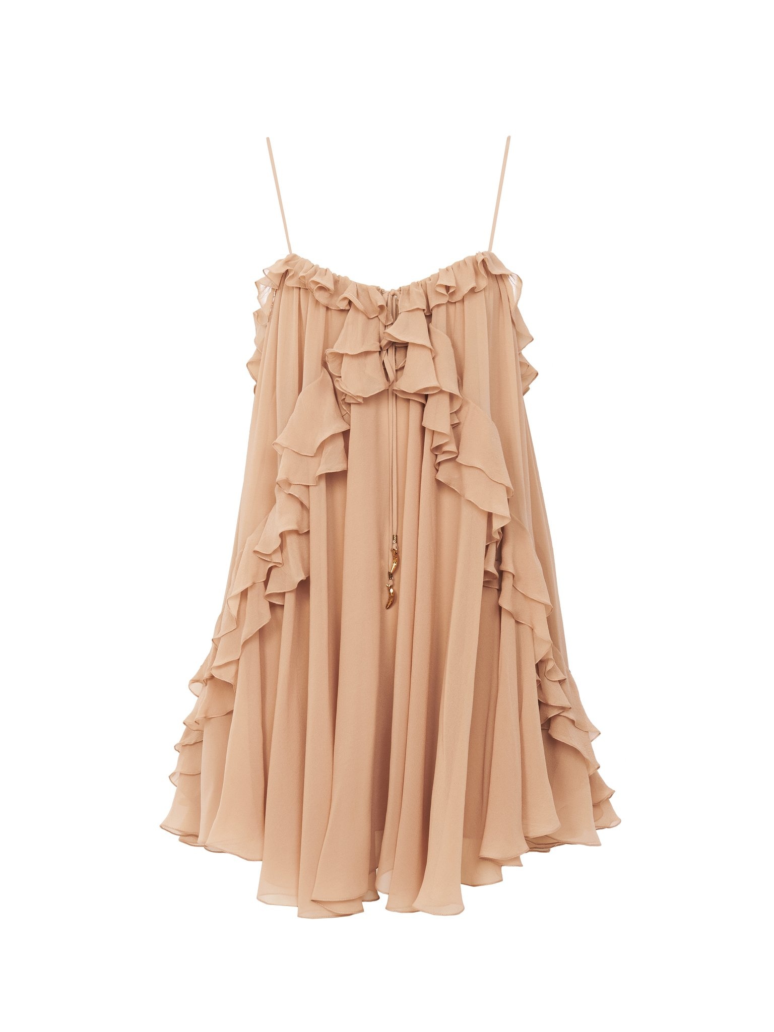 SLEEVELESS MINI DRESS IN SILK GEORGETTE - 1