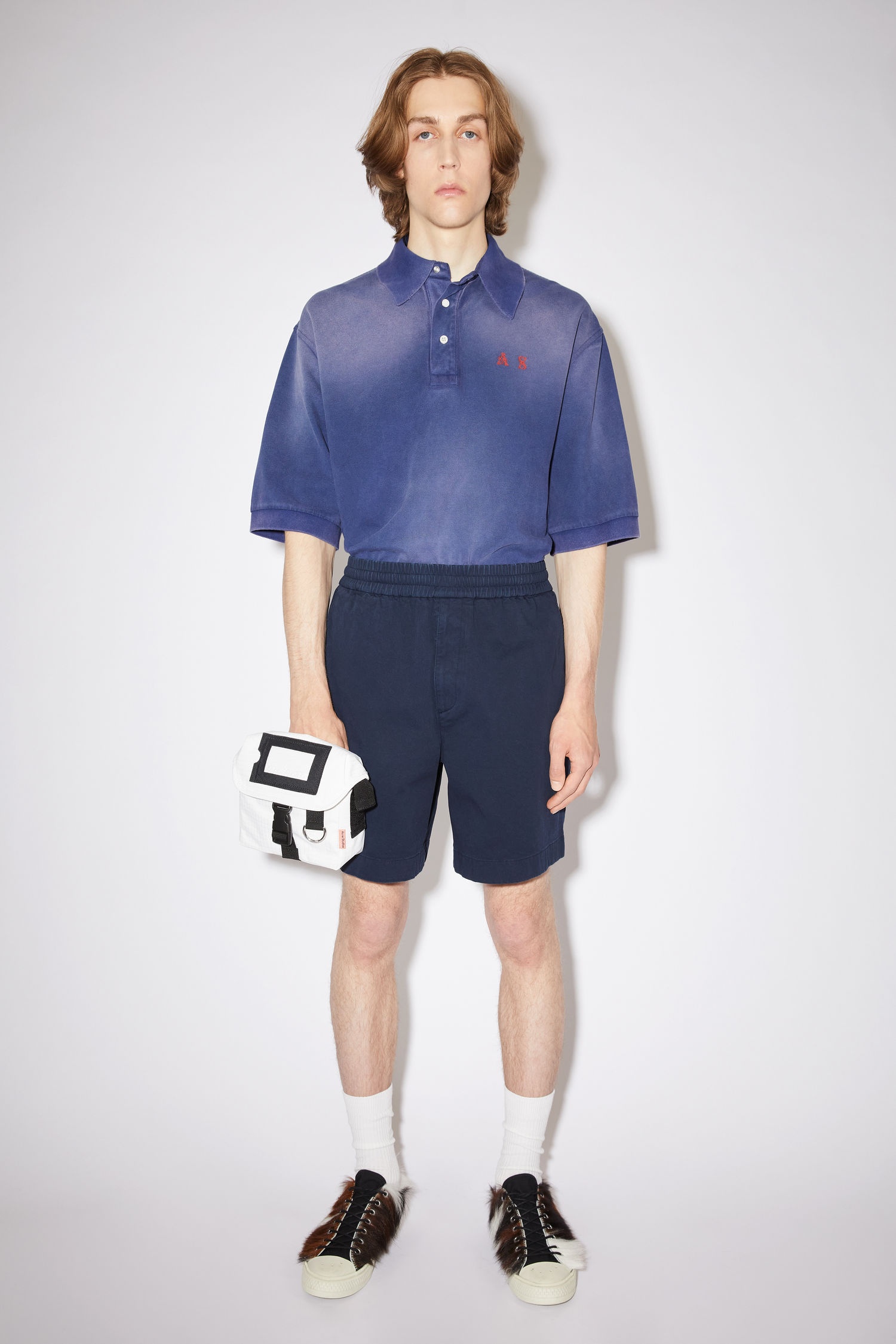 Cotton twill shorts - Navy - 2