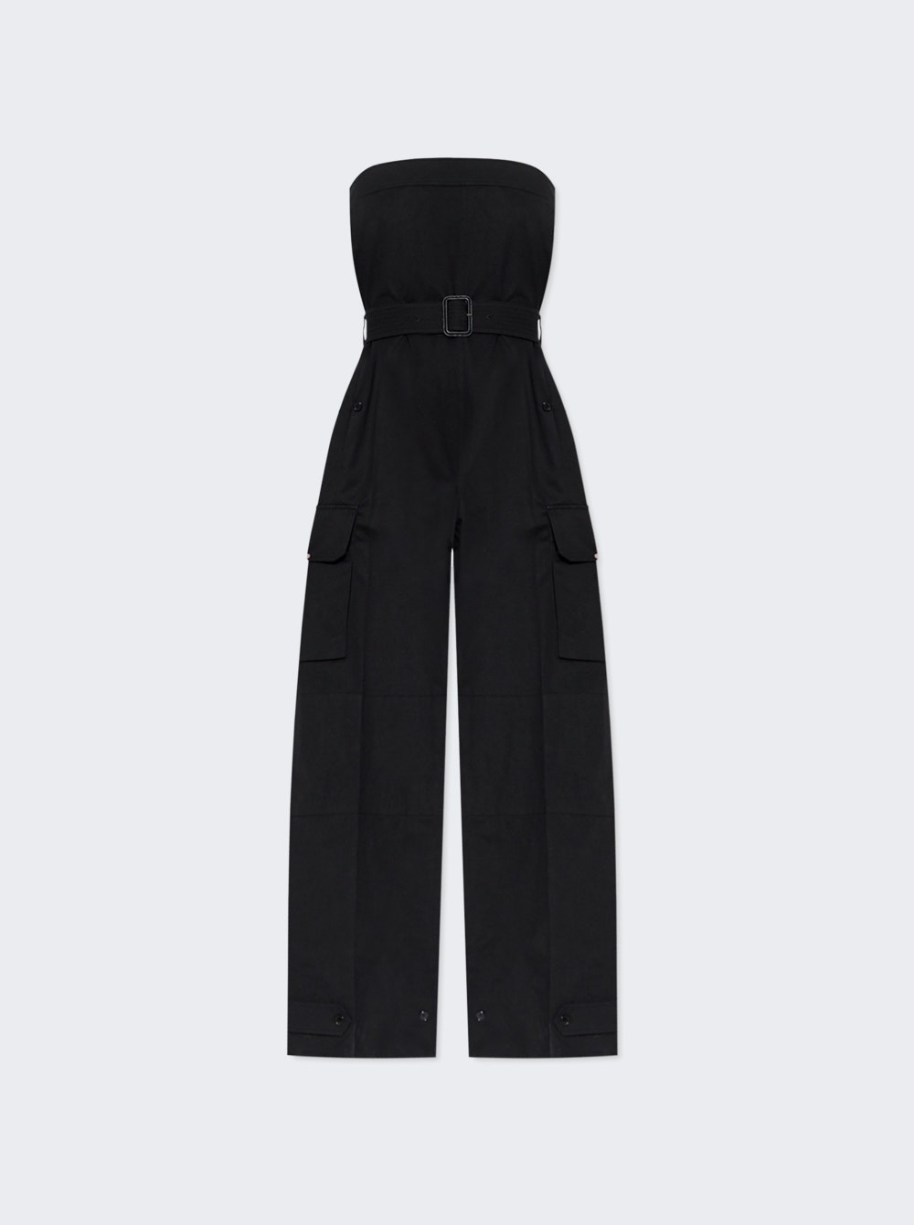 Cassandre Strapless Cotton Jumpsuit Black - 1