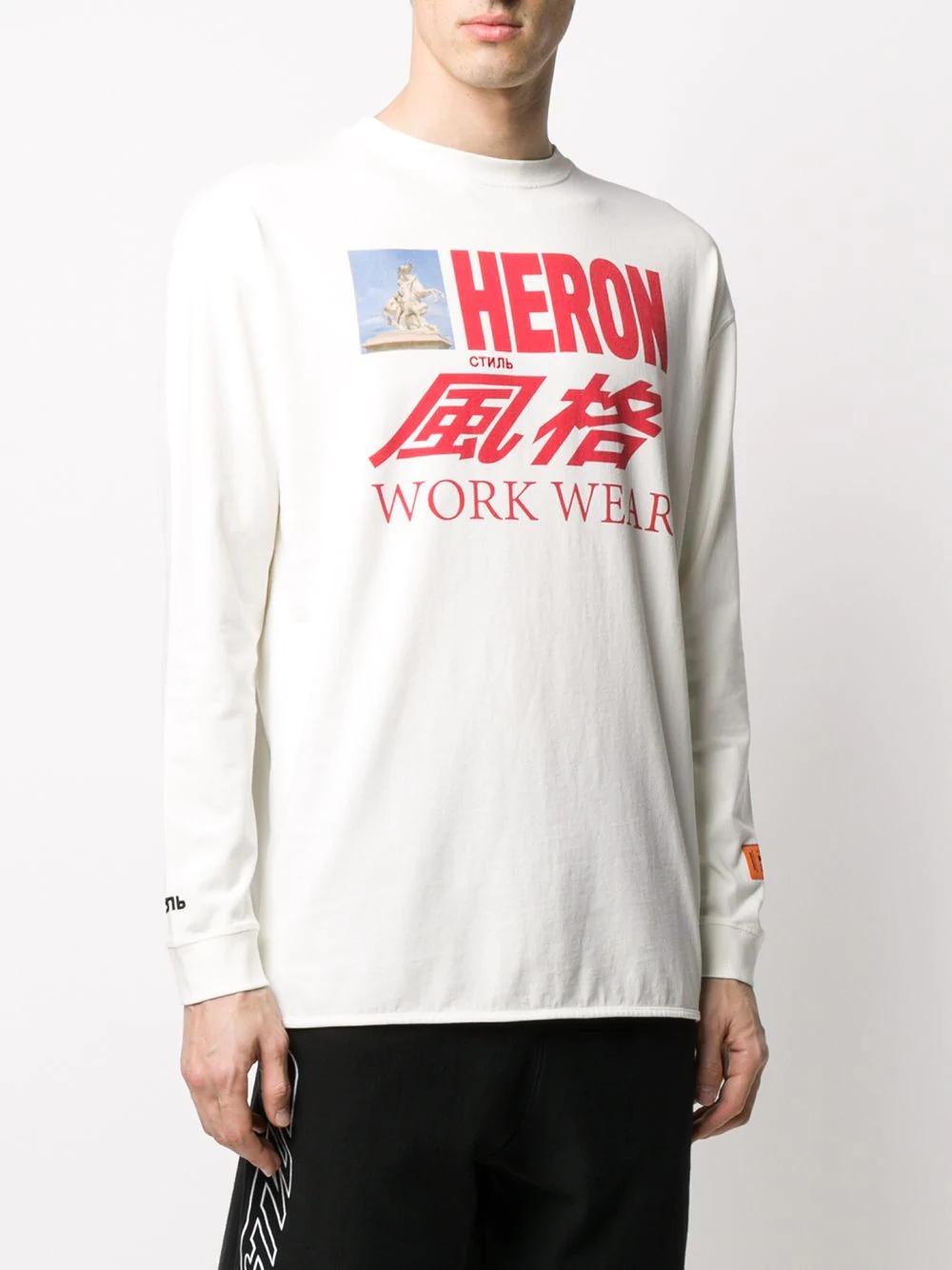 logo-print crew neck sweatshirt  - 3