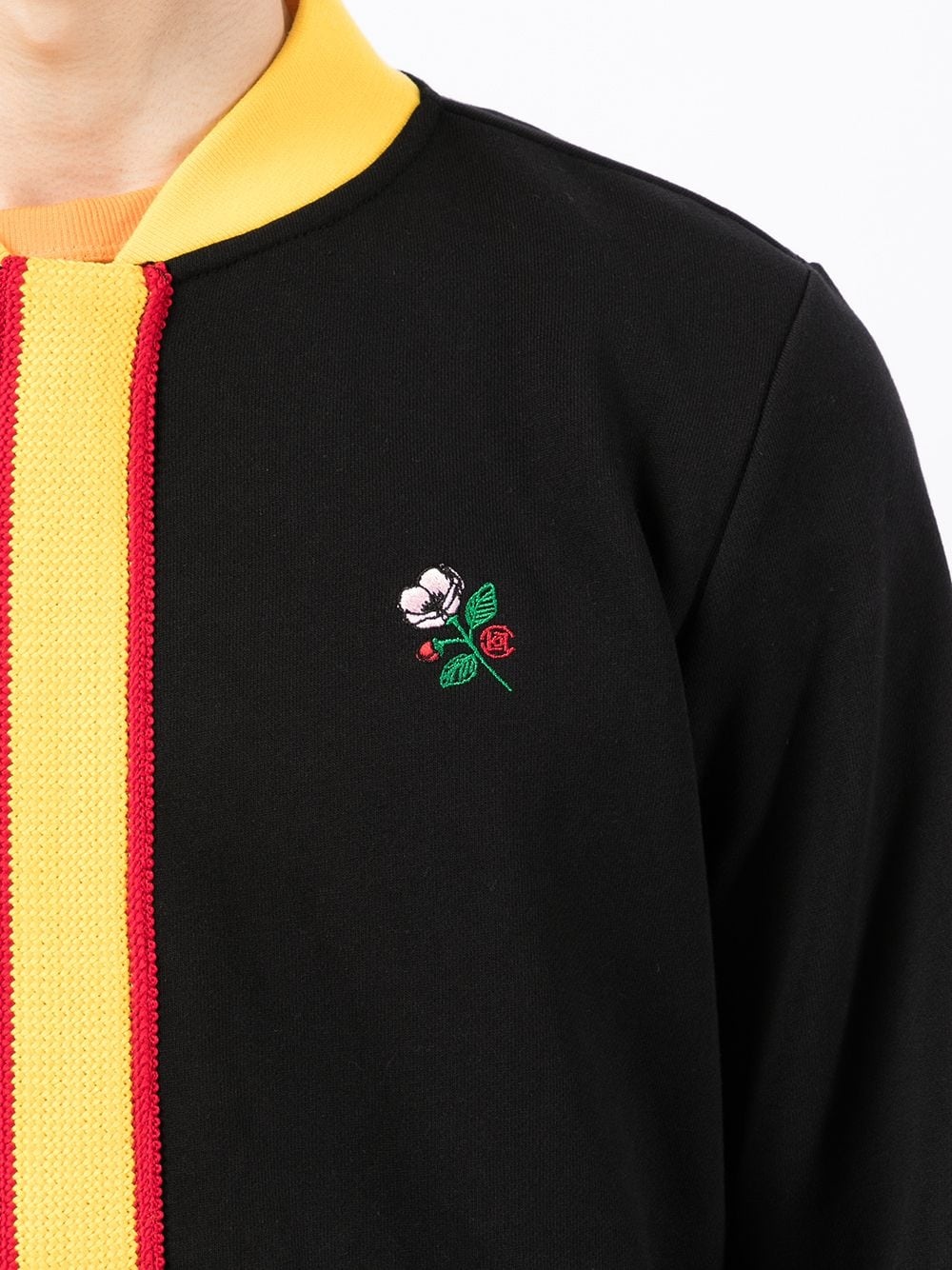 embroidered-logo colourblock bomber jacket - 5