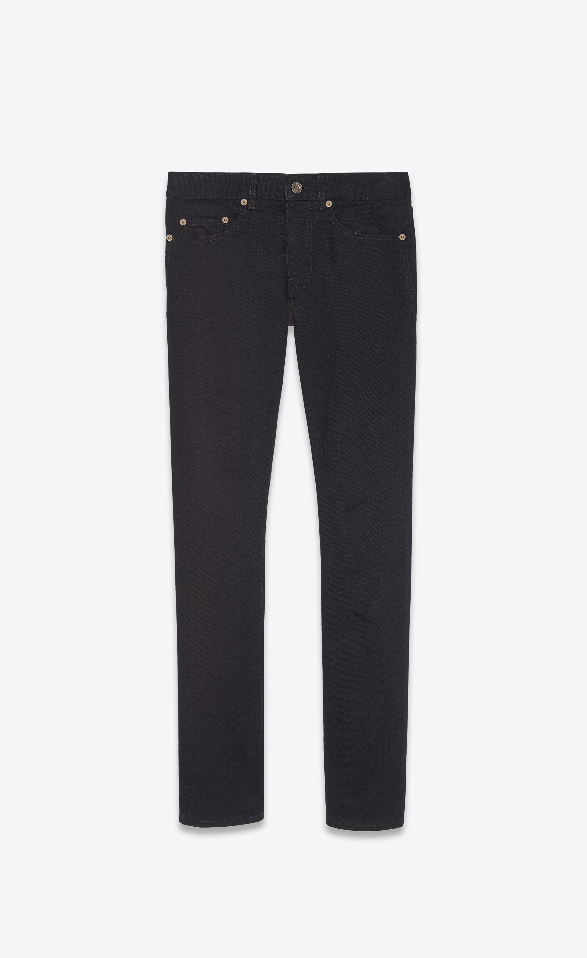 slim-fit jeans in worn black denim - 1