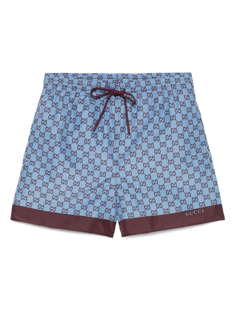 printed poplin swim shorts - 1