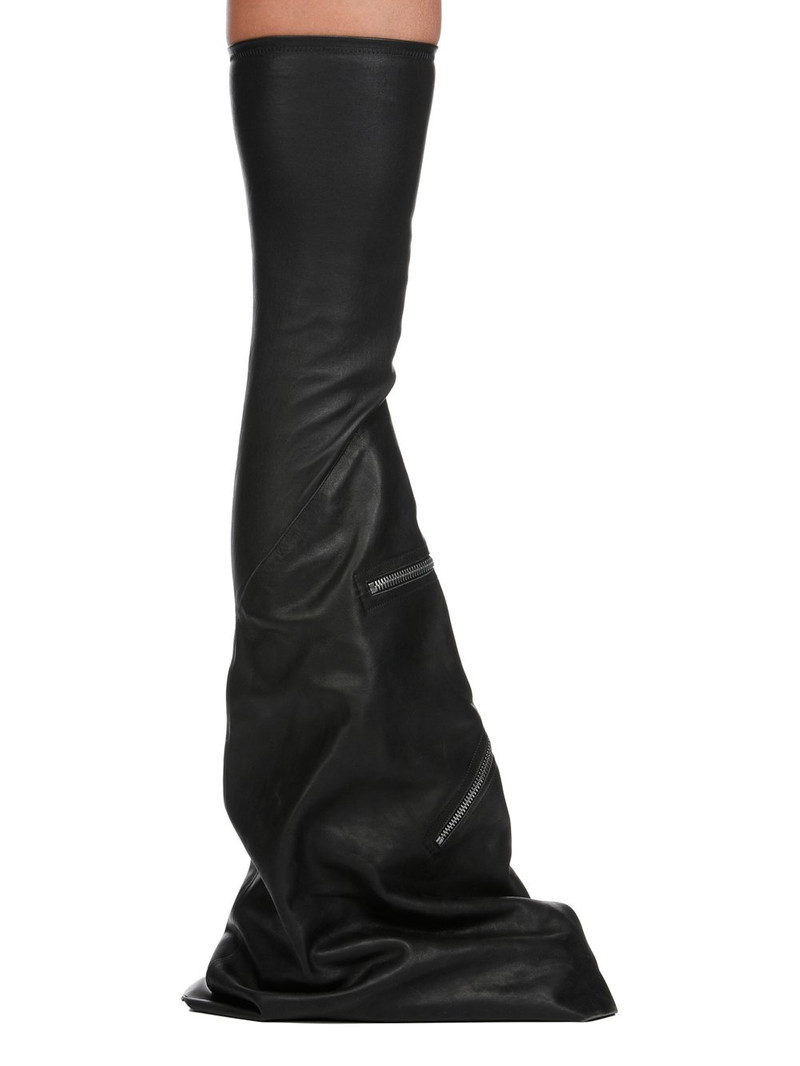 Cargoflares zip-embellished leather boots - 1