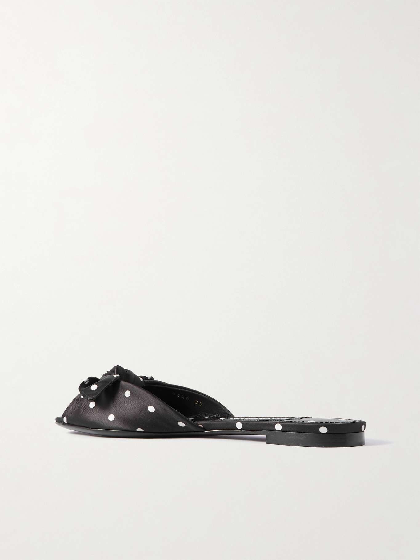 Bianca bow-embellished polka-dot satin-twill slides - 3