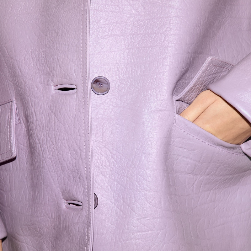 Leather jacket with Gucci logo 6