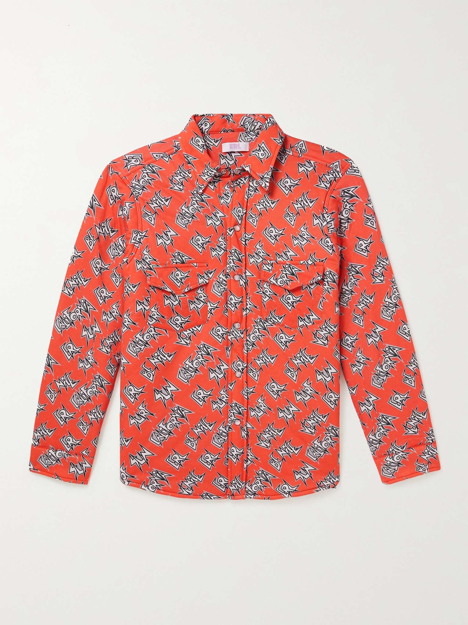 Logo-Print Padded Cotton Overshirt - 1