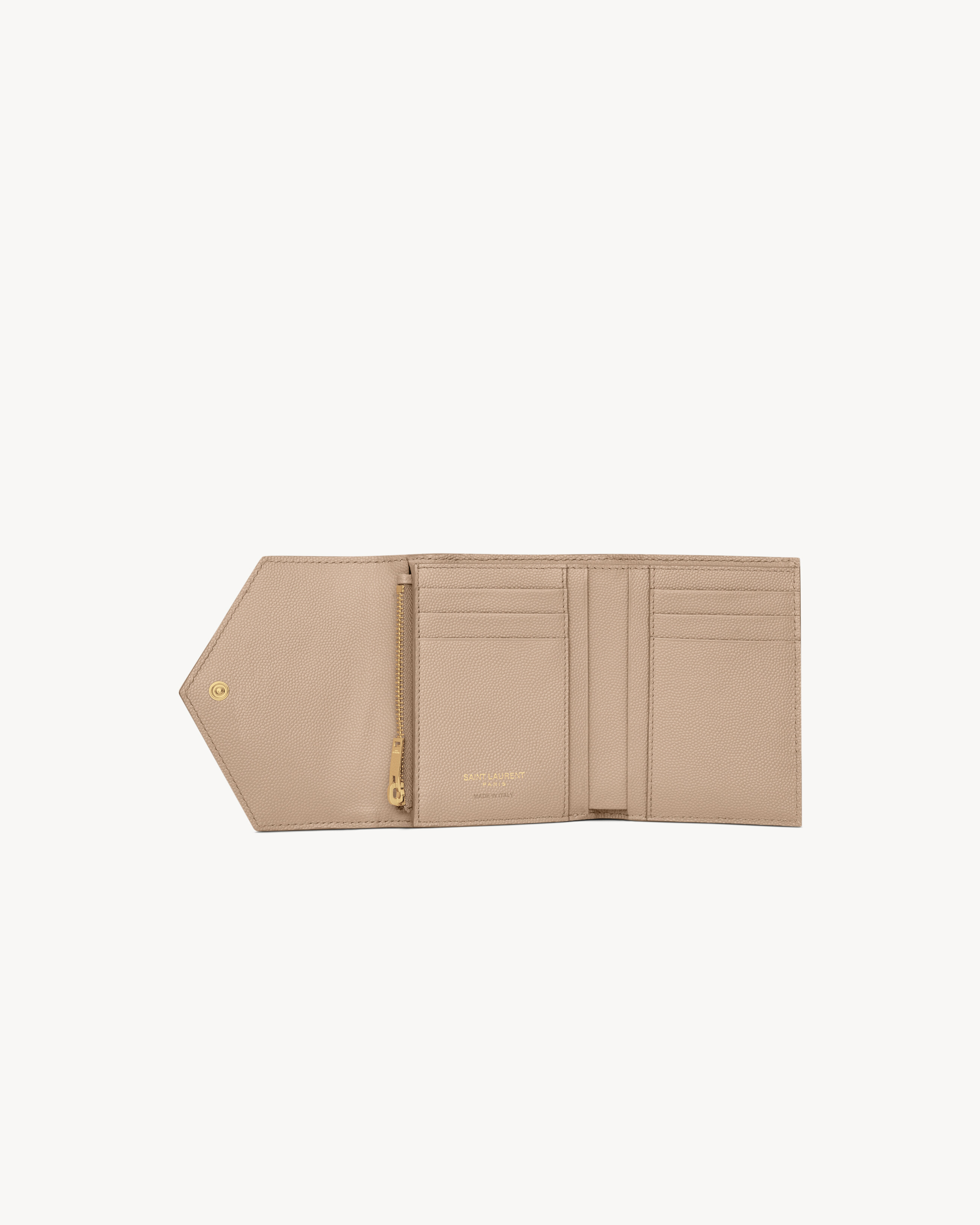 CASSANDRE MATELASSÉ COMPACT TRI FOLD WALLET IN GRAIN DE POUDRE LEATHER - 4