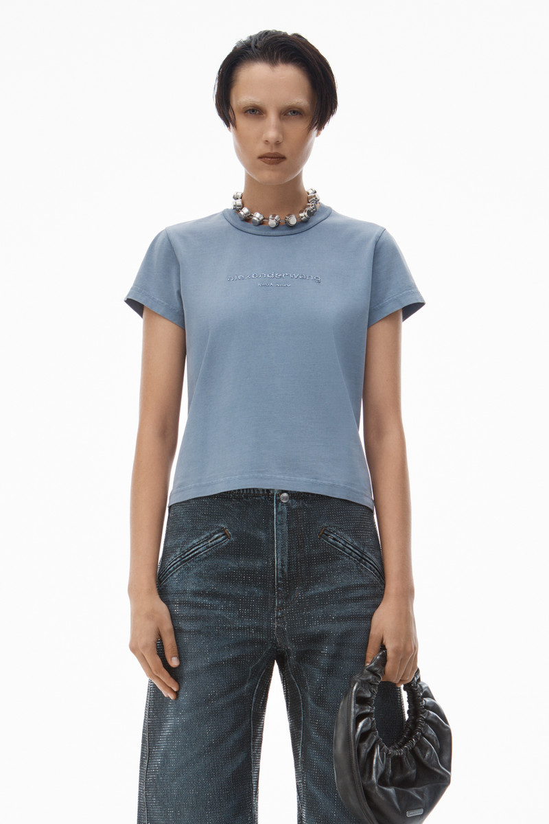 shrunken glitter puff logo tee in cotton 2