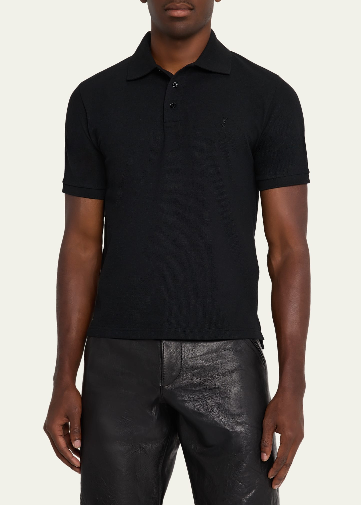 Men's Embroidered Cassandre Cotton Polo Shirt - 4