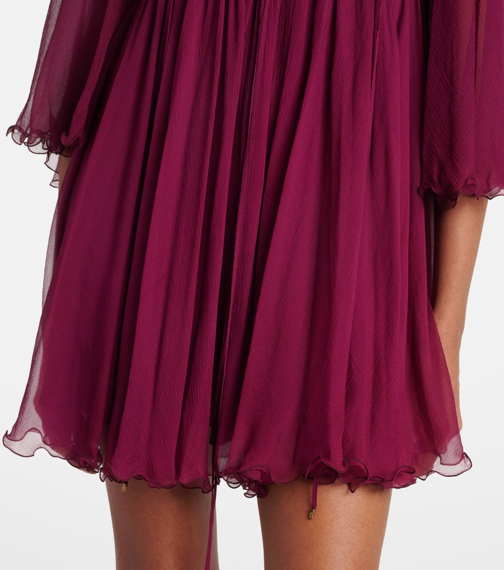 Sheer ruched silk minidress - 5