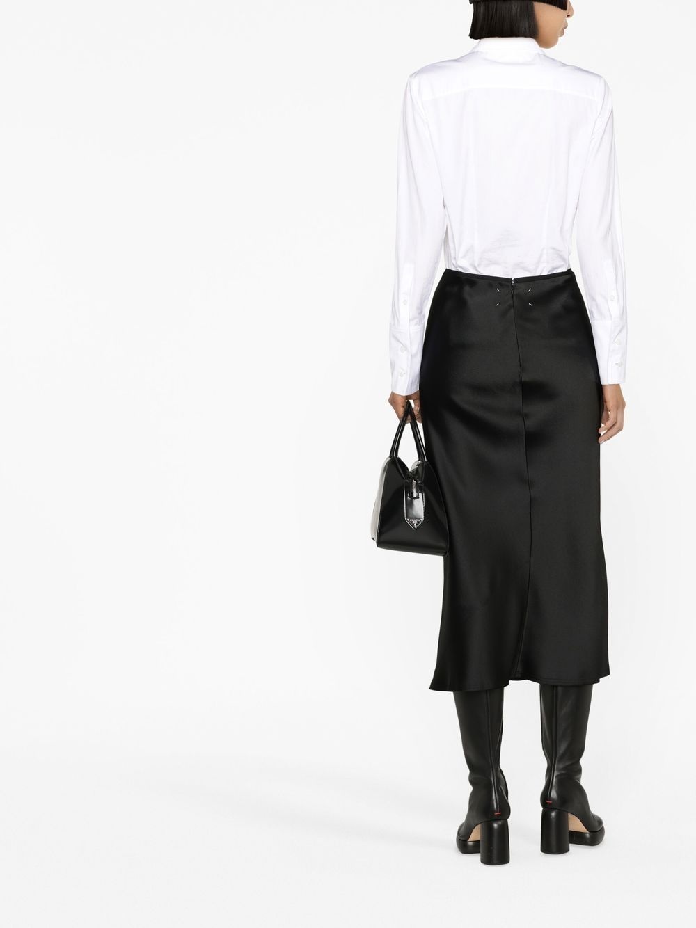 bias-cut satin midi skirt - 3