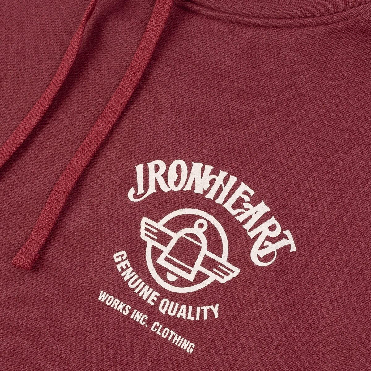 IHSW-59-BUR Printed 14oz Ultra Heavyweight Loopwheel Cotton Hoodie - Burgundy - 8