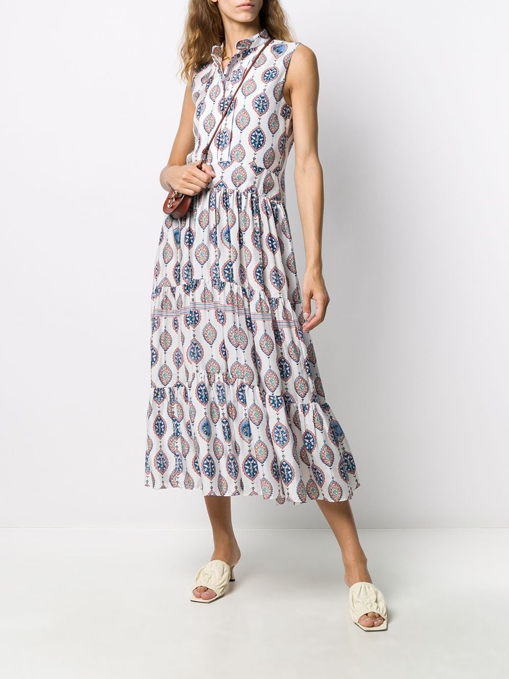 Ceramic print tiered shirtdress - 2