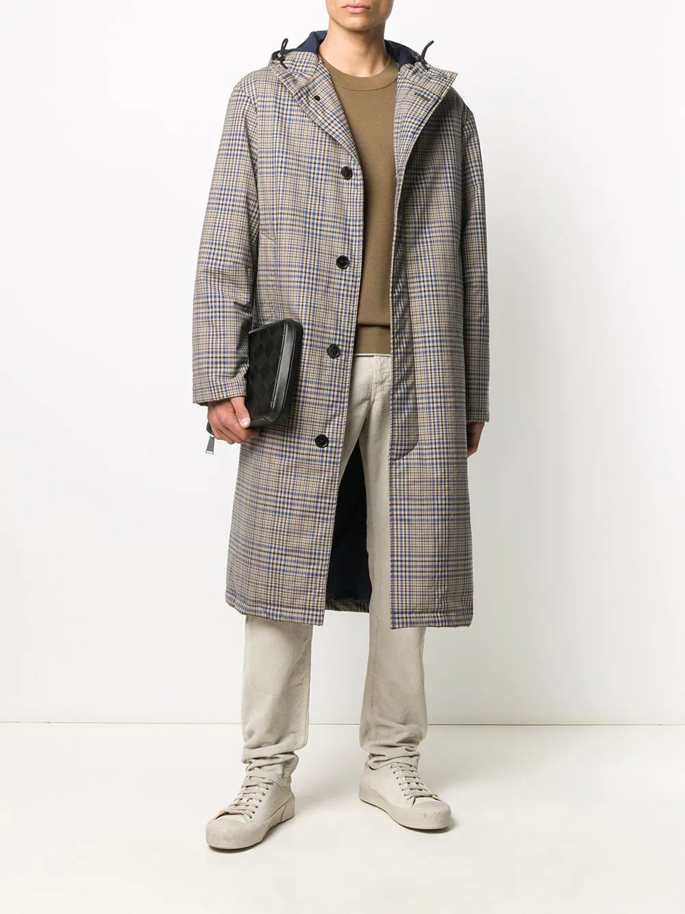 MILAN check-pattern hooded coat - 2