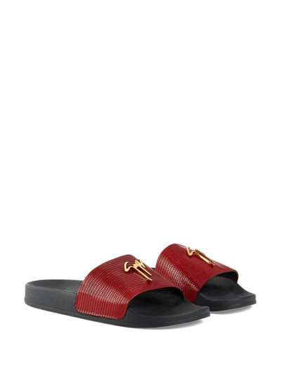 Giuseppe Zanotti Brett lizard-effect leather slides outlook