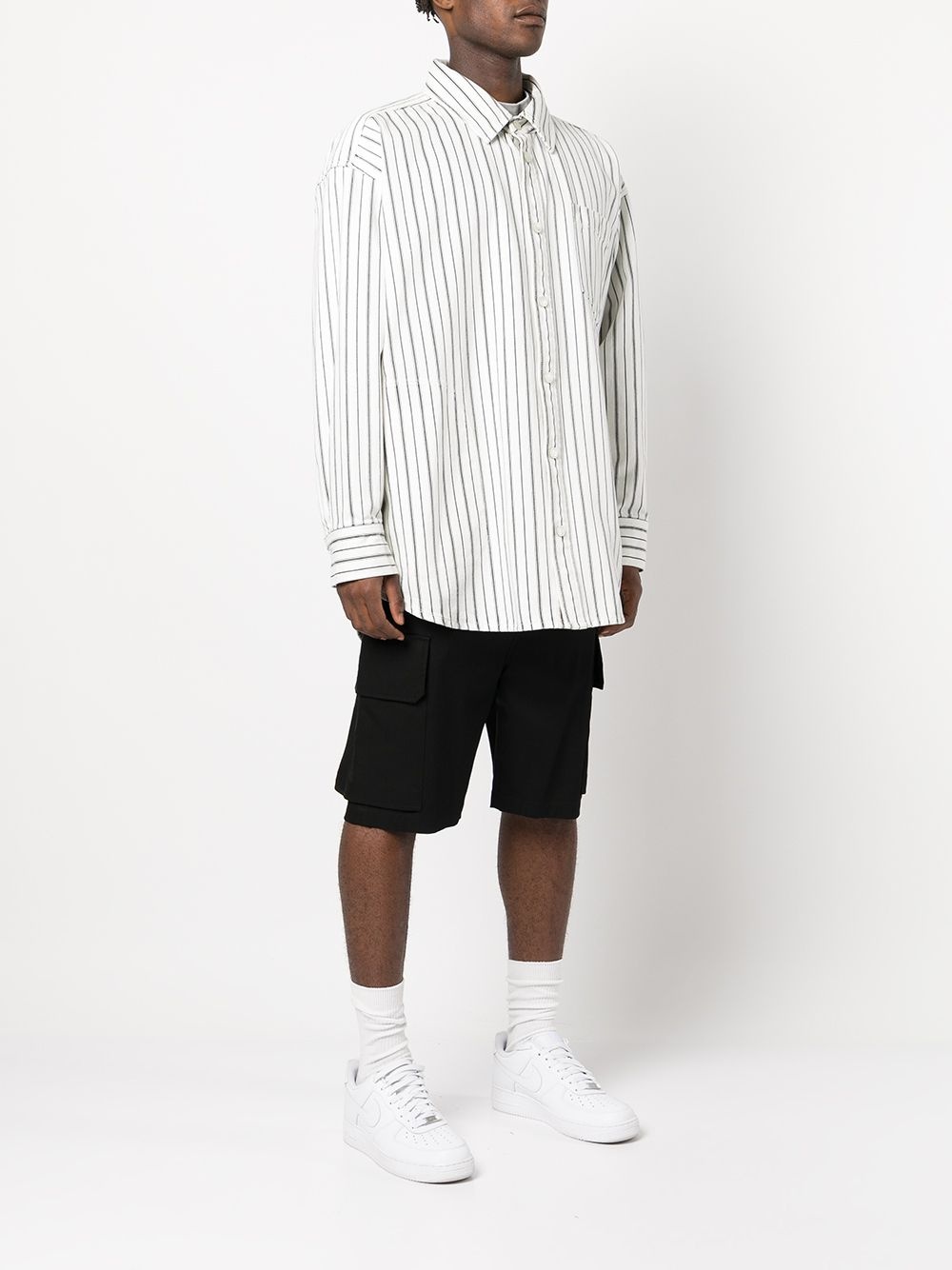 striped oversized cotton shirt - 4