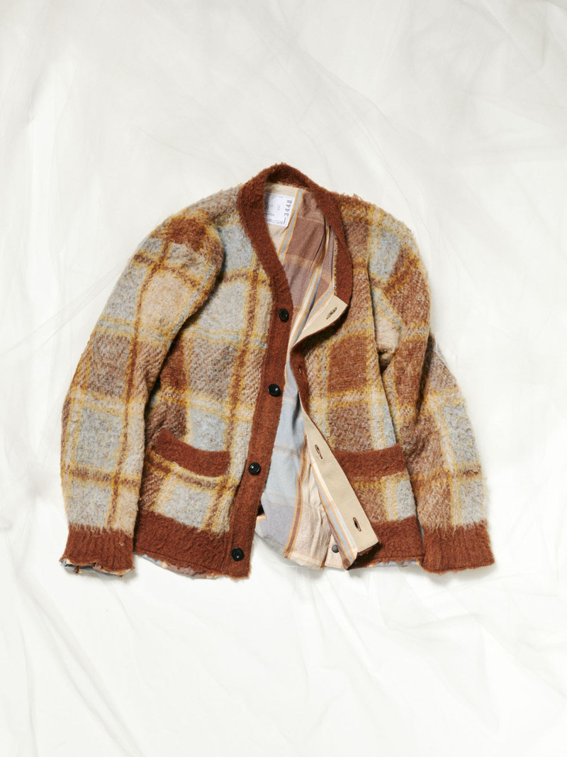 sacai Plaid Knit Cardigan outlook