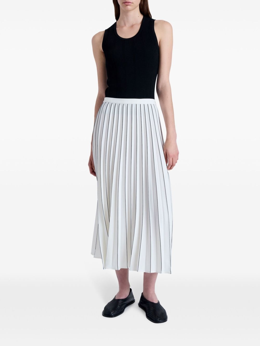 pleated crepe midi skirt - 2