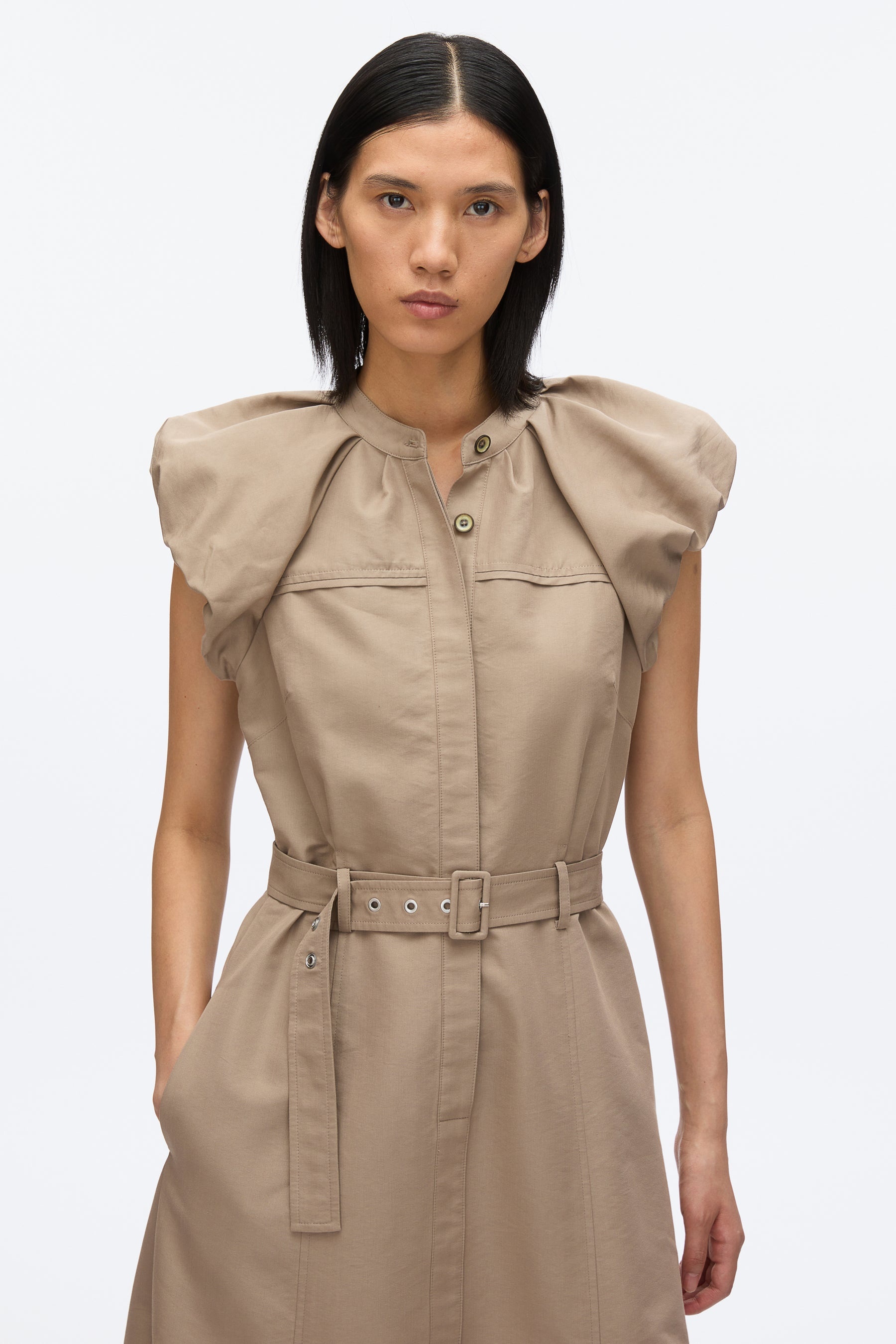 Cloud Sleeve Shirt Dress - 4