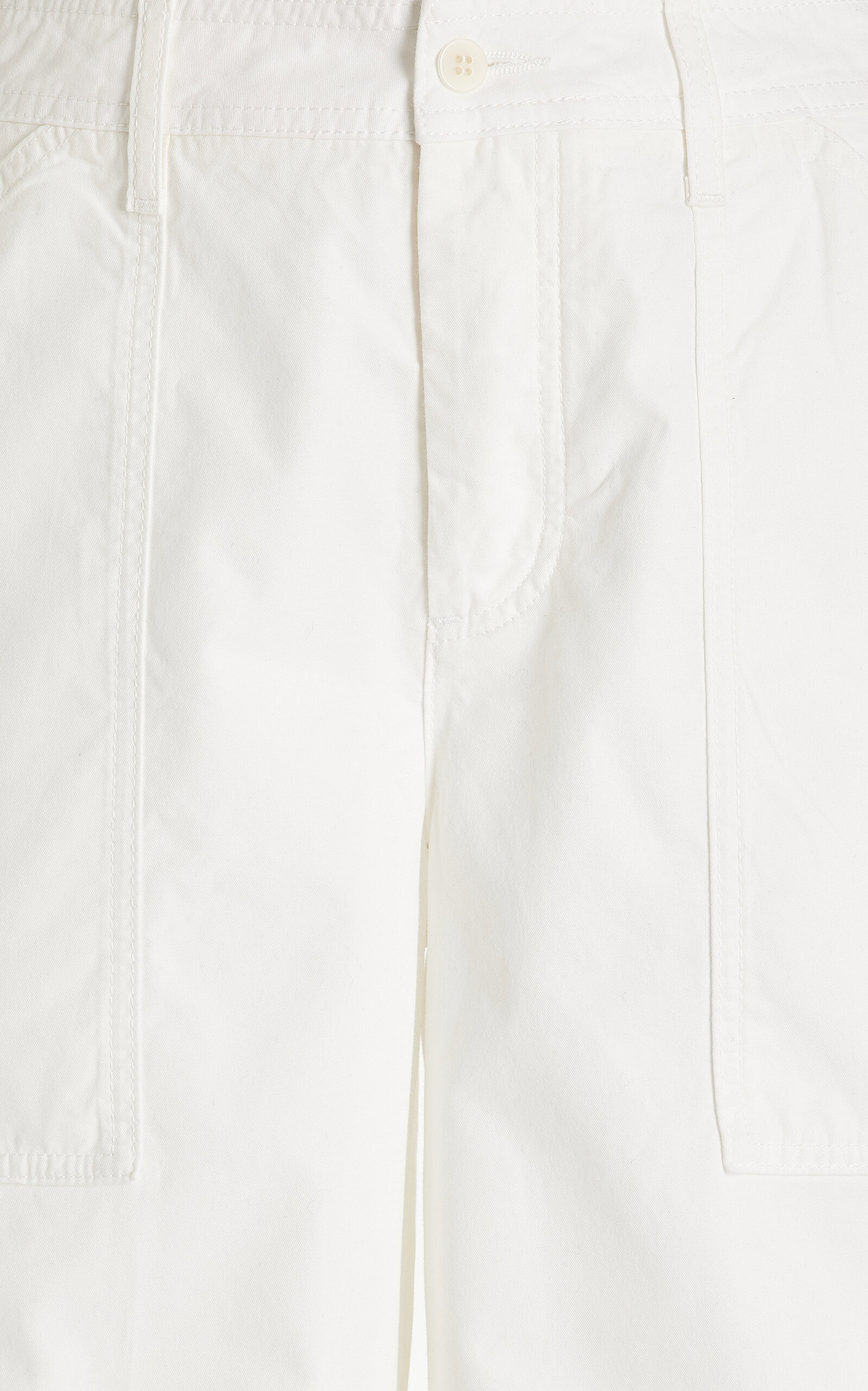 Relaxed Cotton Cargo Pants white - 5