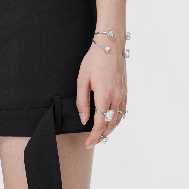 Burberry Solitaire Crystal and Palladium-plated Rings outlook
