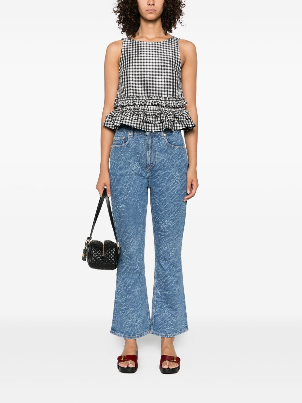 textured five-pocket jeans - 2