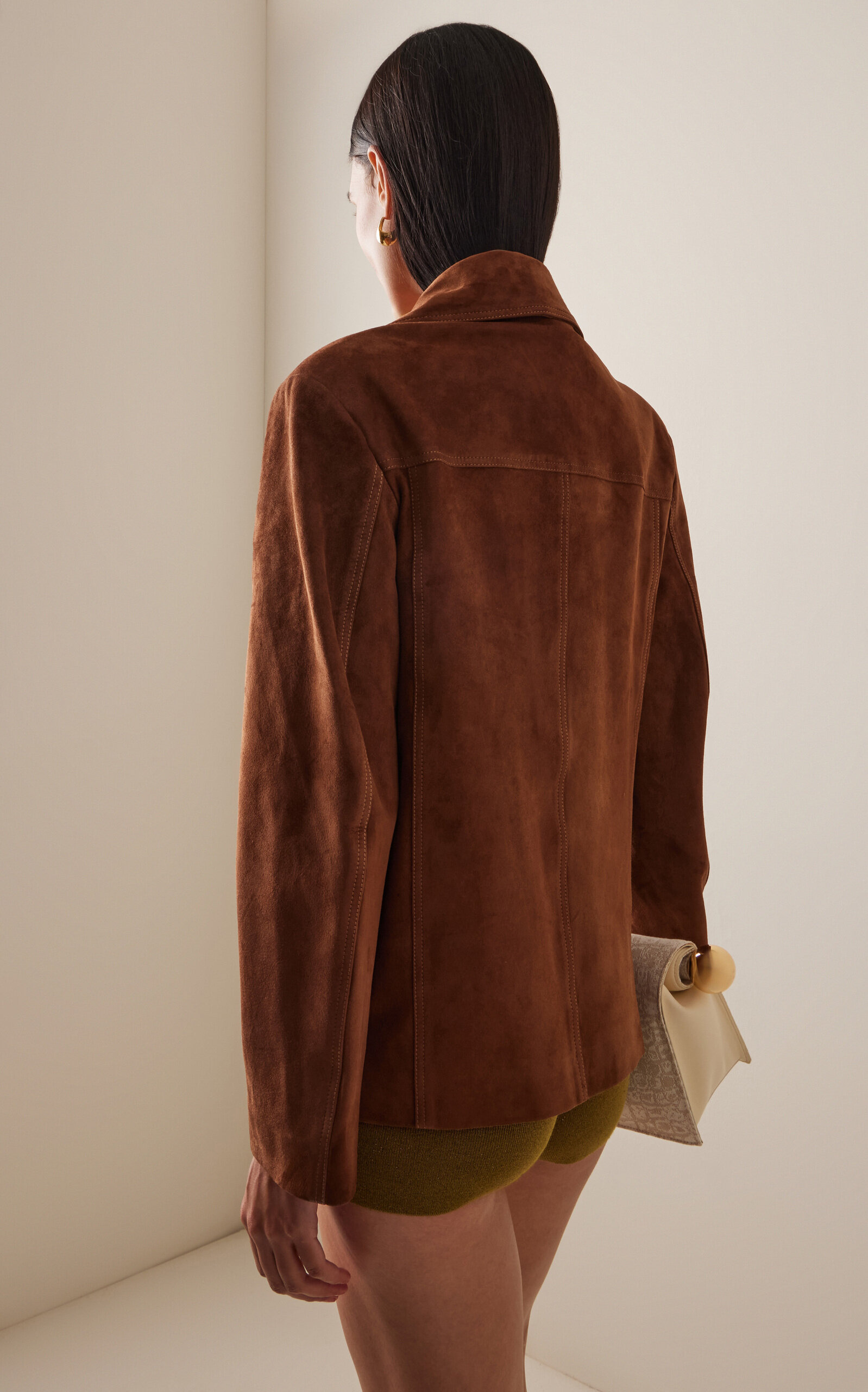 Asean Suede Leather Jacket brown - 4