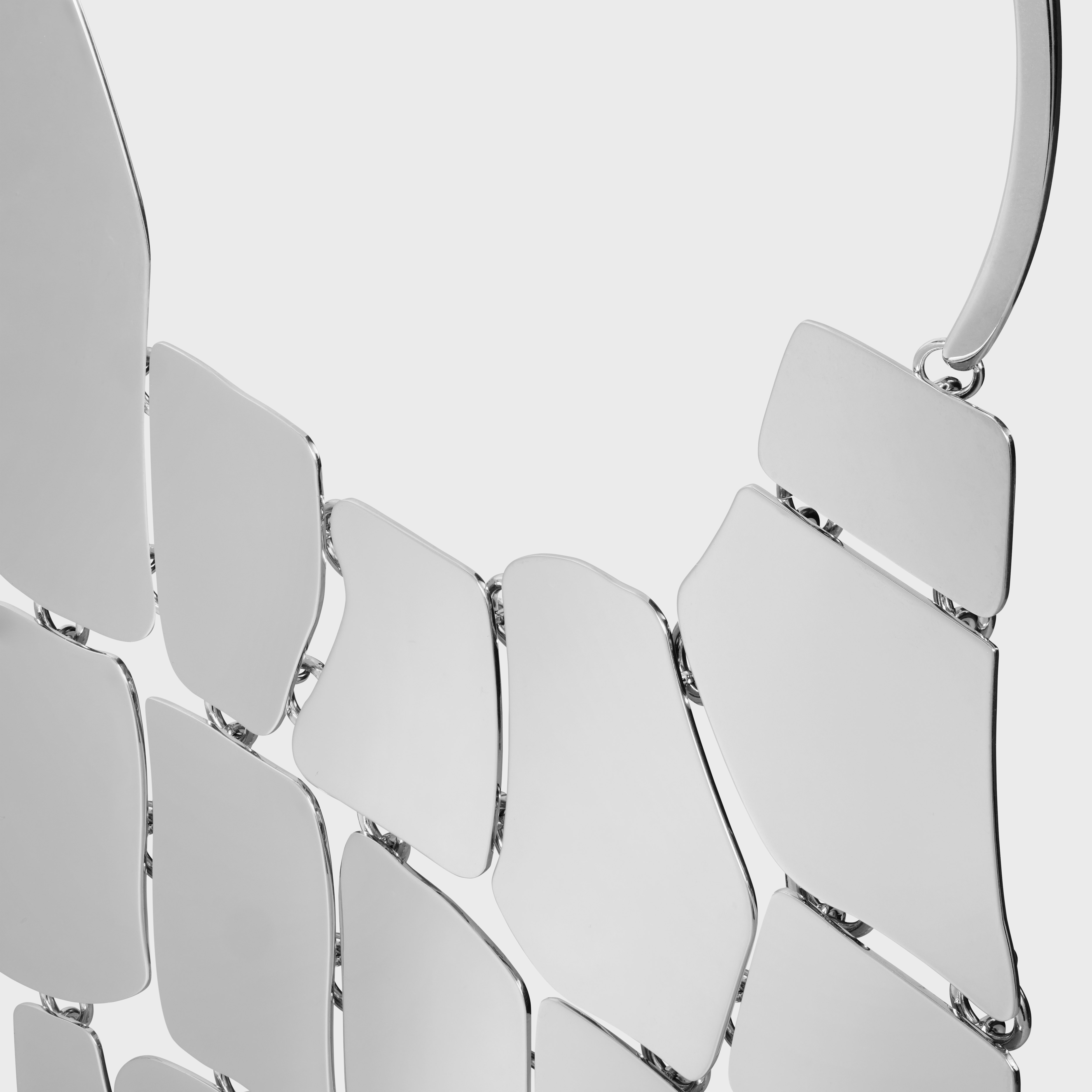 Dysfunctional Bauhaus Necklace in Brass with Rhodium Finish - 2