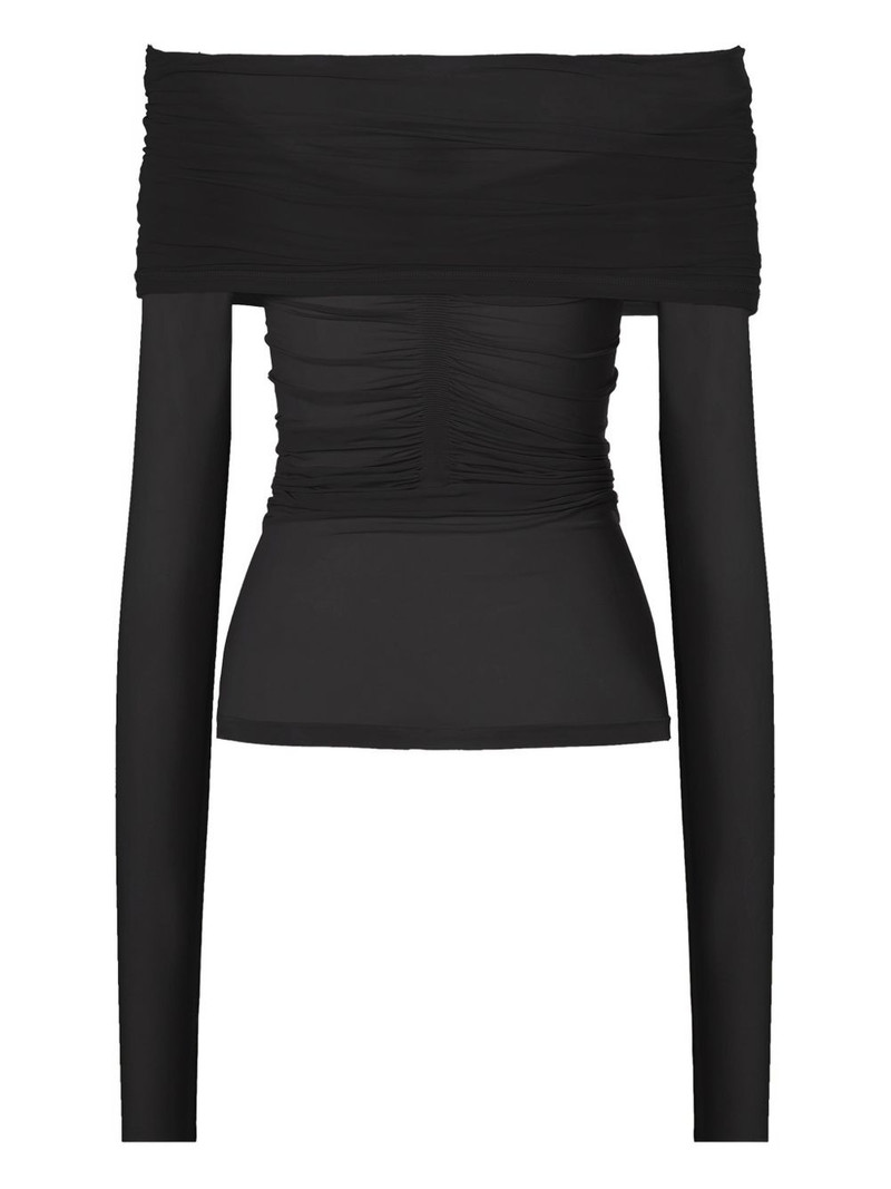 sheer drape long-sleeved top 5