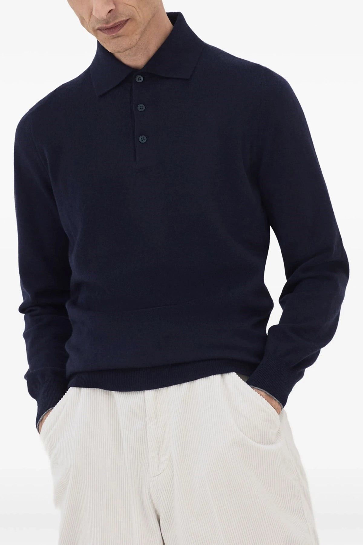 Brunello Cucinelli Men Cashmere Polo Shirt - 2