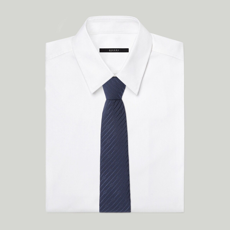 GUCCI Interlocking G silk crêpe tie outlook