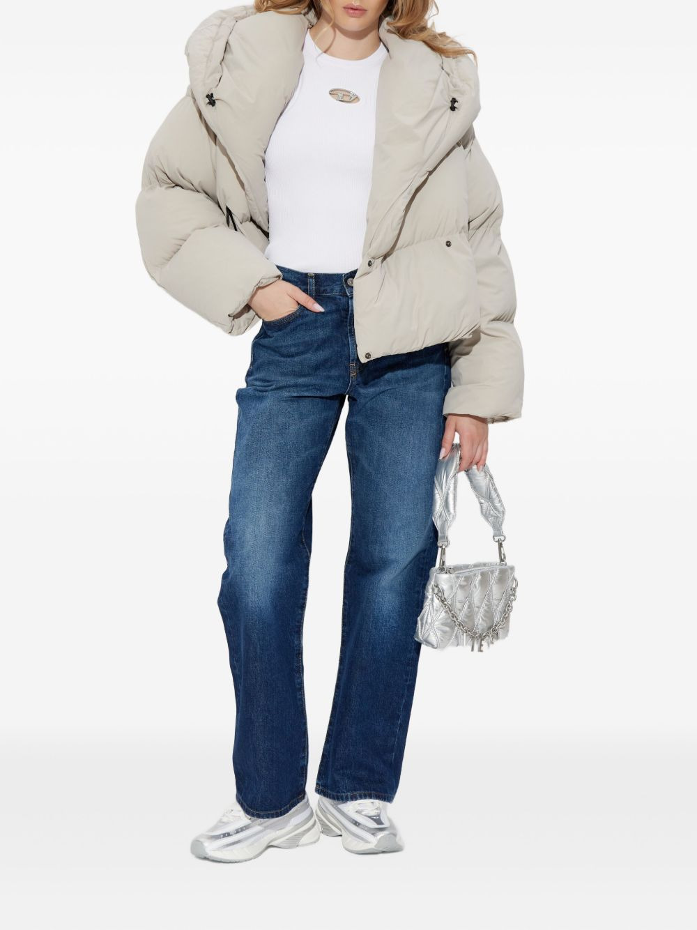W-Iley-T1 wrap hooded puffer jacket - 2
